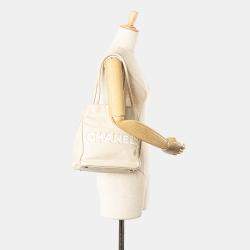 Chanel Brown Lambskin Logo Camellia Tote Bag