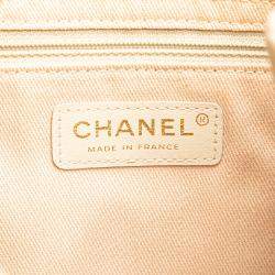 Chanel Brown Lambskin Logo Camellia Tote Bag
