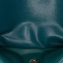 Chanel Blue Small Classic Chevron Caviar Double Flap Bag