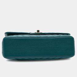Chanel Blue Small Classic Chevron Caviar Double Flap Bag