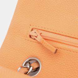 Pre Owned Chanel Orange Medium Classic Caviar Double Flap Bag