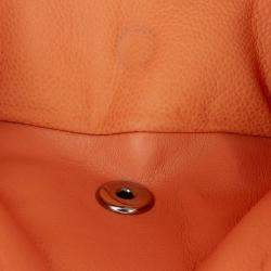 Pre Owned Chanel Orange Medium Classic Caviar Double Flap Bag