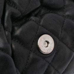 Pre Owned Chanel Black Large Lambskin Chain Around Flap  Bag