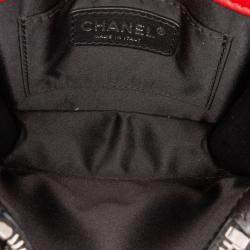 Chanel Red Mini Square Lambskin Graphic Flap Crossbody Bag