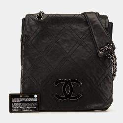 Chanel Black Large Calfskin Diamond Stitch Crossbody Bag