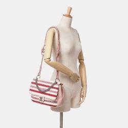Chanel Multicolor Jumbo Stripe Jersey Felt and Rope Flap Bag