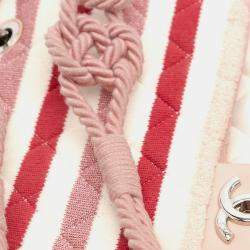 Chanel Multicolor Jumbo Stripe Jersey Felt and Rope Flap Bag