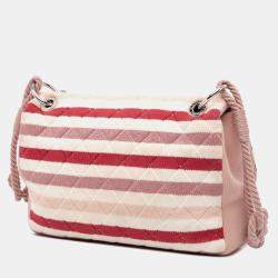 Chanel Multicolor Jumbo Stripe Jersey Felt and Rope Flap Bag