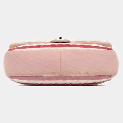 Chanel Multicolor Jumbo Stripe Jersey Felt and Rope Flap Bag