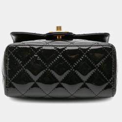 Pre Owned Chanel Black Mini Square Classic Patent Single Flap Bag