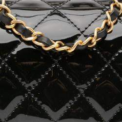 Pre Owned Chanel Black Mini Square Classic Patent Single Flap Bag