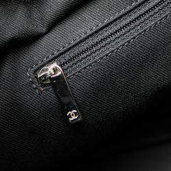 Pre Owned Chanel Blue CC Straw and Caviar Satchel Bag