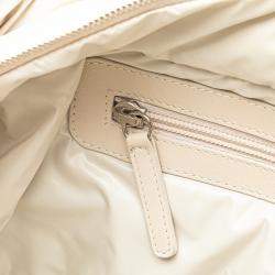 Chanel White Nylon Tweed Printed Coco Cocoon Tote Bag