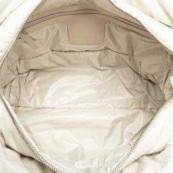 Chanel White Nylon Tweed Printed Coco Cocoon Tote Bag