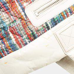 Chanel White Nylon Tweed Printed Coco Cocoon Tote Bag