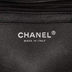 Pre Owned Chanel Black Pink Mini Rectangular Bicolor Patent Leather Flap Bag