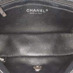 Pre Owned Chanel Black Pink Mini Rectangular Bicolor Patent Leather Flap Bag