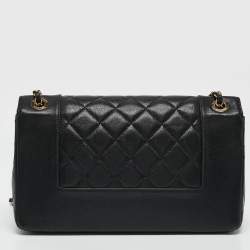 Pre Owned Chanel Black Quilted Leather Mademoiselle Vintage Flap Bag