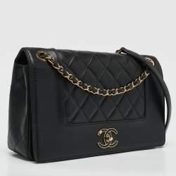 Pre Owned Chanel Black Quilted Leather Mademoiselle Vintage Flap Bag