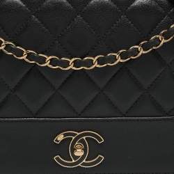 Pre Owned Chanel Black Quilted Leather Mademoiselle Vintage Flap Bag
