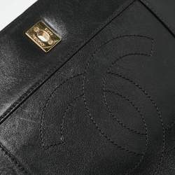 Pre Owned Chanel Black Quilted Leather Mademoiselle Vintage Flap Bag