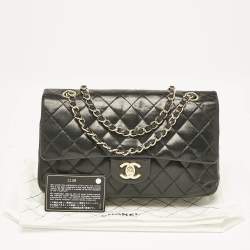 Pre Owned Chanel Black Quilted Leather Medium Classic Double Flap Bag