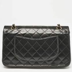 Pre Owned Chanel Black Quilted Leather Medium Classic Double Flap Bag