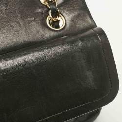 Pre Owned Chanel Black Quilted Leather Medium Classic Double Flap Bag