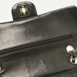 Pre Owned Chanel Black Quilted Leather Medium Classic Double Flap Bag