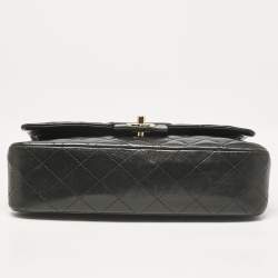Pre Owned Chanel Black Quilted Leather Medium Classic Double Flap Bag
