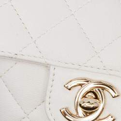 Chanel White Mini Lambskin CC in Love Heart Crossbody Bag