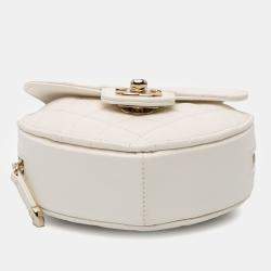 Chanel White Mini Lambskin CC in Love Heart Crossbody Bag