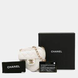 Chanel White Mini Lambskin CC in Love Heart Crossbody Bag