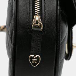 Chanel Black Lambskin Mini CC in Love Heart Crossbody Bag