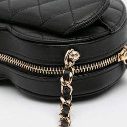 Chanel Black Lambskin Mini CC in Love Heart Crossbody Bag
