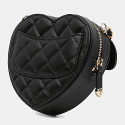 Chanel Black Lambskin Mini CC in Love Heart Crossbody Bag