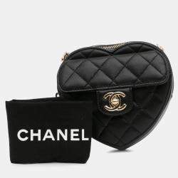 Chanel Black Lambskin Mini CC in Love Heart Crossbody Bag