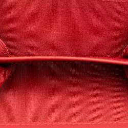 Chanel Red Quilted Lambskin Flap Card Holder on Chain