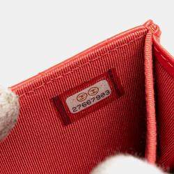 Chanel Red Quilted Lambskin Flap Card Holder on Chain