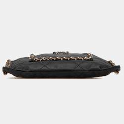 Chanel Black Quilted Calfskin Chain Flat Shoulder Bag