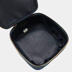 Chanel Coco Mark Denim Vanity Bag Handbag Blue