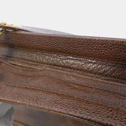Chanel Brown Leather CC Logo Shoulder Bag