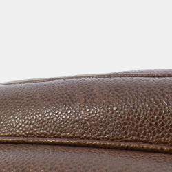 Chanel Brown Leather CC Logo Shoulder Bag