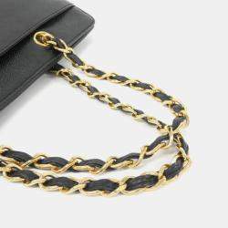 Pre Owned Chanel Black Caviar Leather Handbag