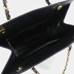 Pre Owned Chanel Black Caviar Leather Handbag