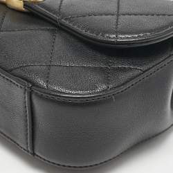 Pre Owned Chanel Black Quilted Leather Chain Infinity Belt Bag