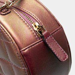 Chanel Purple Iridescent Lambskin Round Clutch with Chain Bag