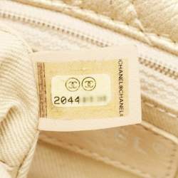 Pre Owned Chanel Yellow Chevron Leather Small Bubble CC Flap Bag