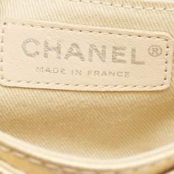 Pre Owned Chanel Yellow Chevron Leather Small Bubble CC Flap Bag