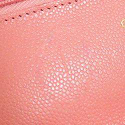 Chanel Pink Caviar Leather Classic Wallet On Chain